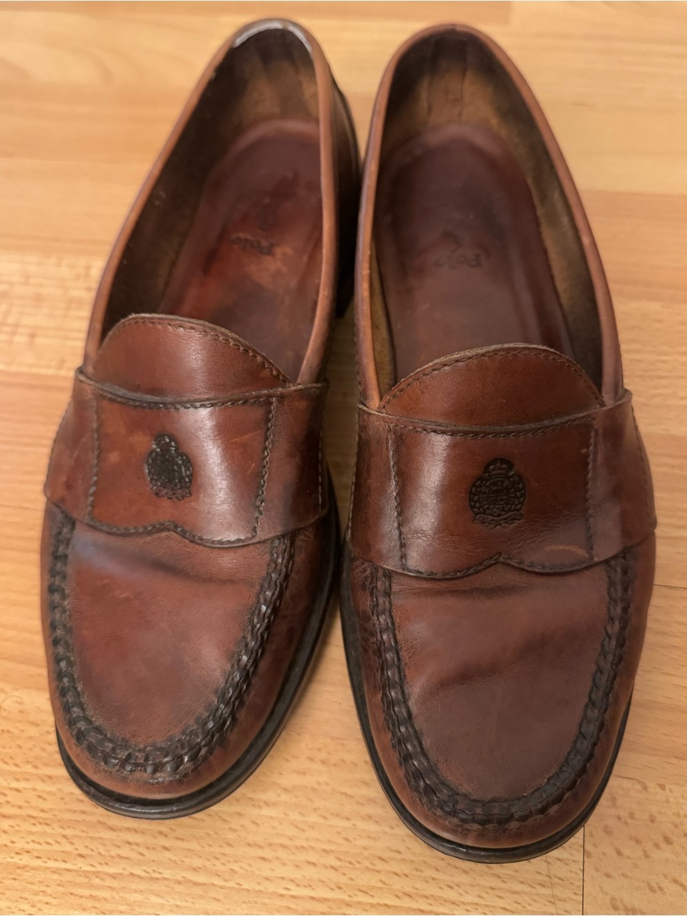 Polo Ralph Lauren Vintage Brown Leather Penny Loafers Luxu Classic Mens Size 10